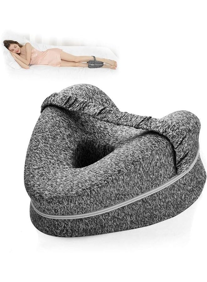 BIGTHREE Leg Pillows, Side Sleeping Pillows, Comfortable Support Legs, Knee Foam Leg Pillows, Orthopedic Wedge Contour Leg Pillows, Leg Support Cushions with Removable and Washable (Grey) - Image 1